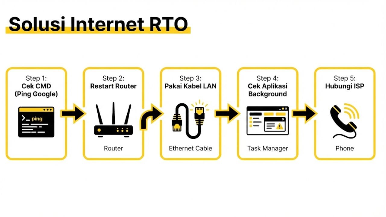Internet Sering RTO Ini 7 Biang Kerok dan langkah-langkah mengatasi internet RTO dan lag.